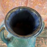 Blue & green glazed ceramic vase Art Nouveau style