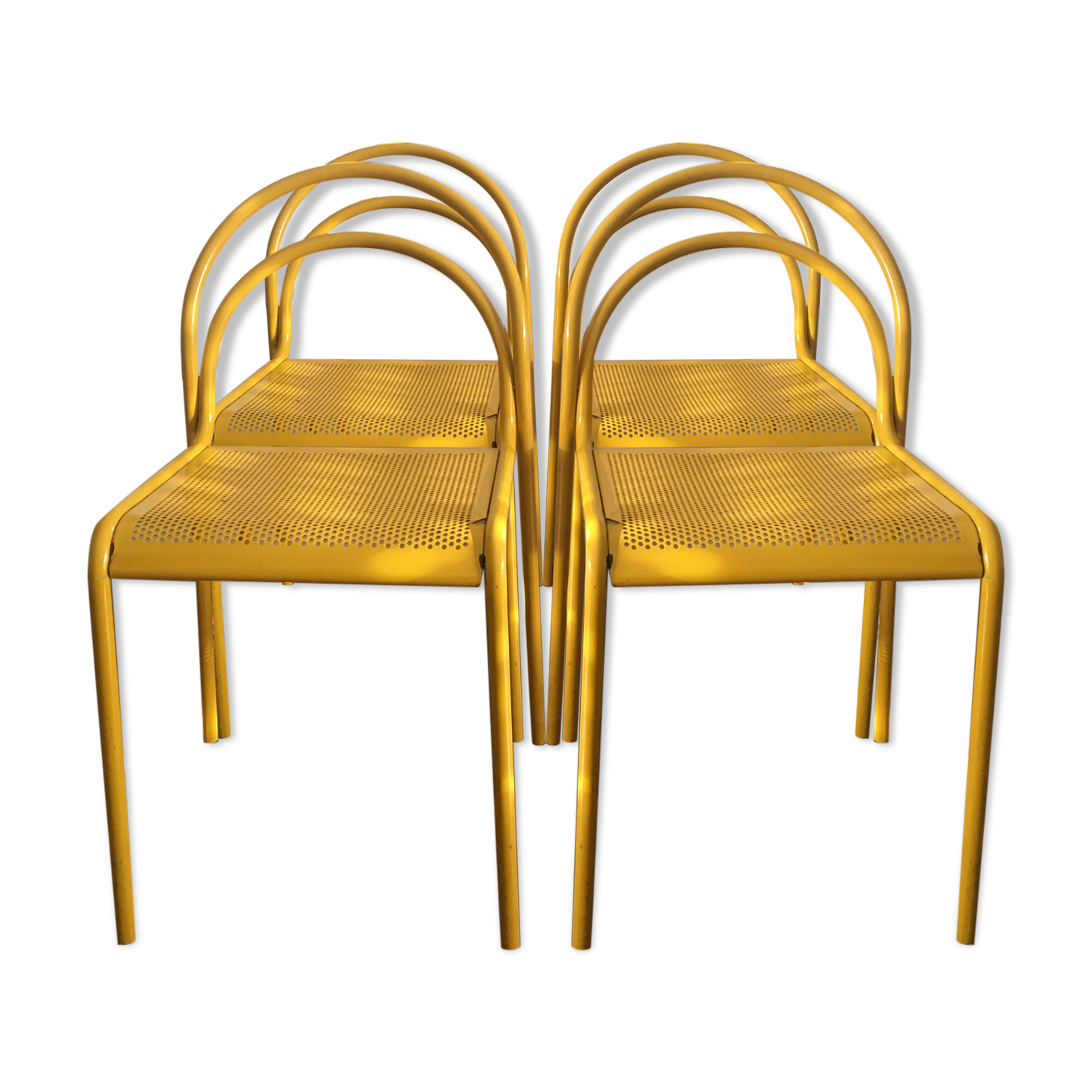 4 vintage metal chairs 1980