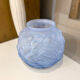 Blue art deco ball vase, flower decoration, signed stella