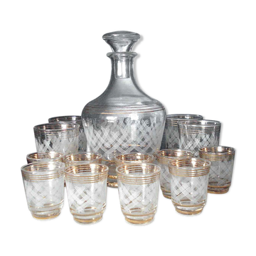 Carafe et verres à liqueur années 70