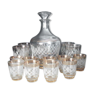 Carafe et verres à liqueur années 70