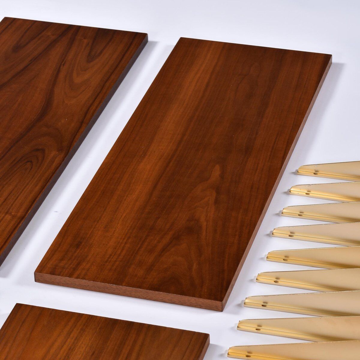 Tension pole free standing rose gold aluminum Omni wall unit by George Nelson