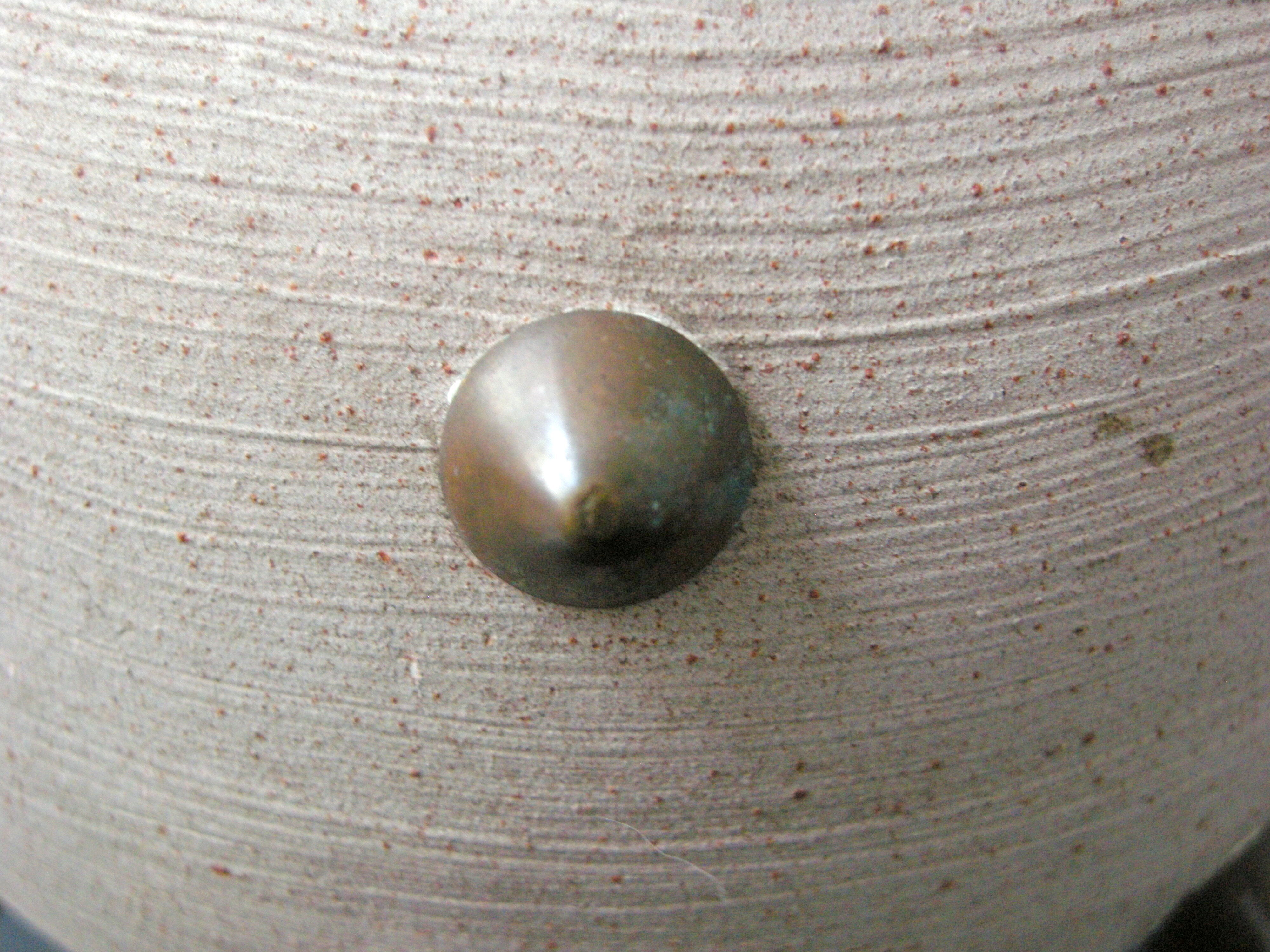 Vintage ball lamp 1950 ceramic & brass