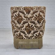 1960s, Danish armchair, furniture velour fabric, ash wood.