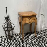 Small side table in burl wood veneer, Louis XV style, 20th century