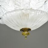 Florence, large size Murano clear transparent vintage glass ceiling light