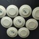 Set of nine antique earthenware, terracotta plates Salins, Antoinette