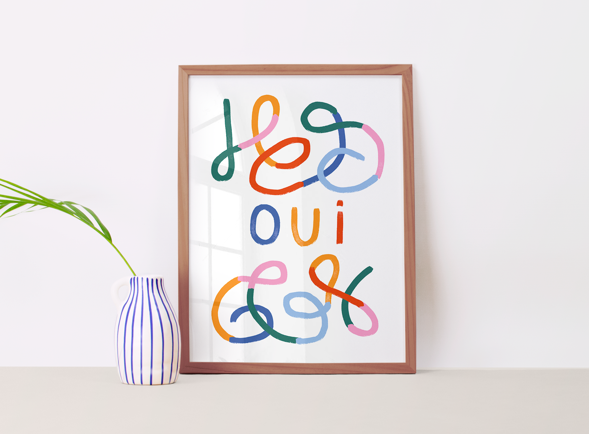 Wall poster Yes multicolor lines 30cm*40cm
