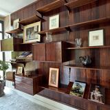 Scandinavian modular wall shelf in rosewood, Poul Cadovius, 1960s