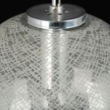 Small chrome Limburg pendant light with glass ball, Germany, 1970s.