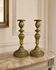 Pair of antique brass candlesticks in Louis XVI style, 19th century.