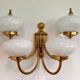 Big XXL brass and glass wall lamp in Art Deco, Art Nouveau style, around 1980s