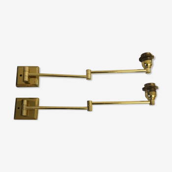 Pair of sconces with arms articulated - vintage regency 50s