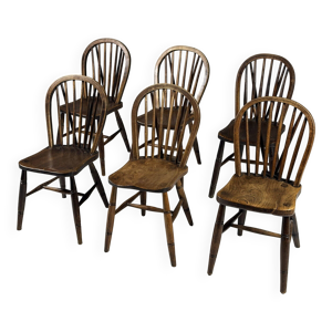 6 chaises Windsor anglaises