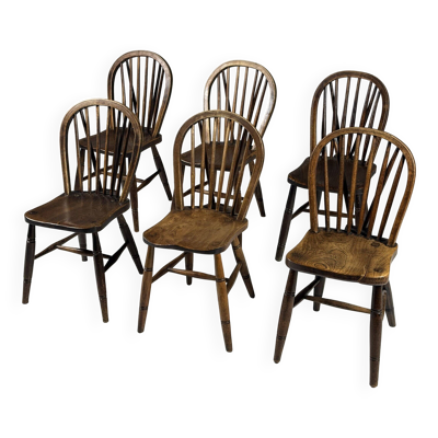 6 chaises Windsor anglaises