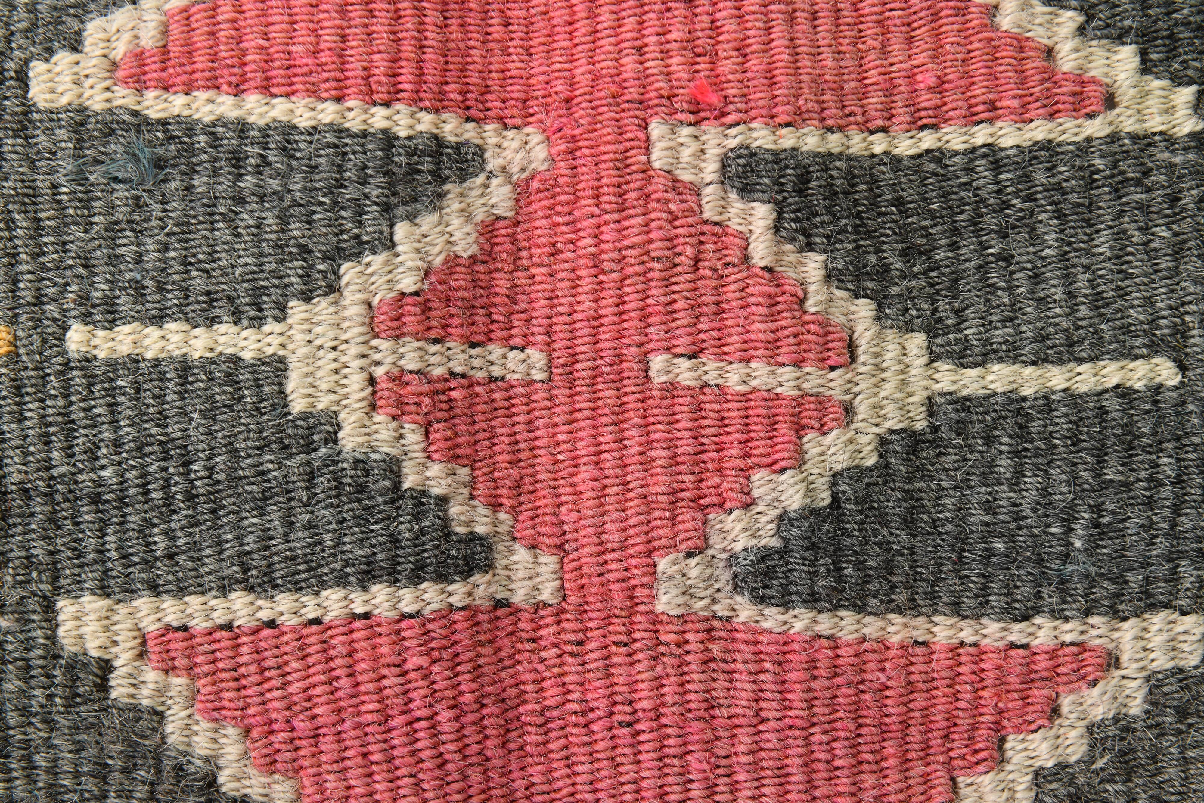 Multicolor Geometric Vintage Kilim Rug, 166x247Cm