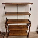 Old tilting shelf transformable into a table