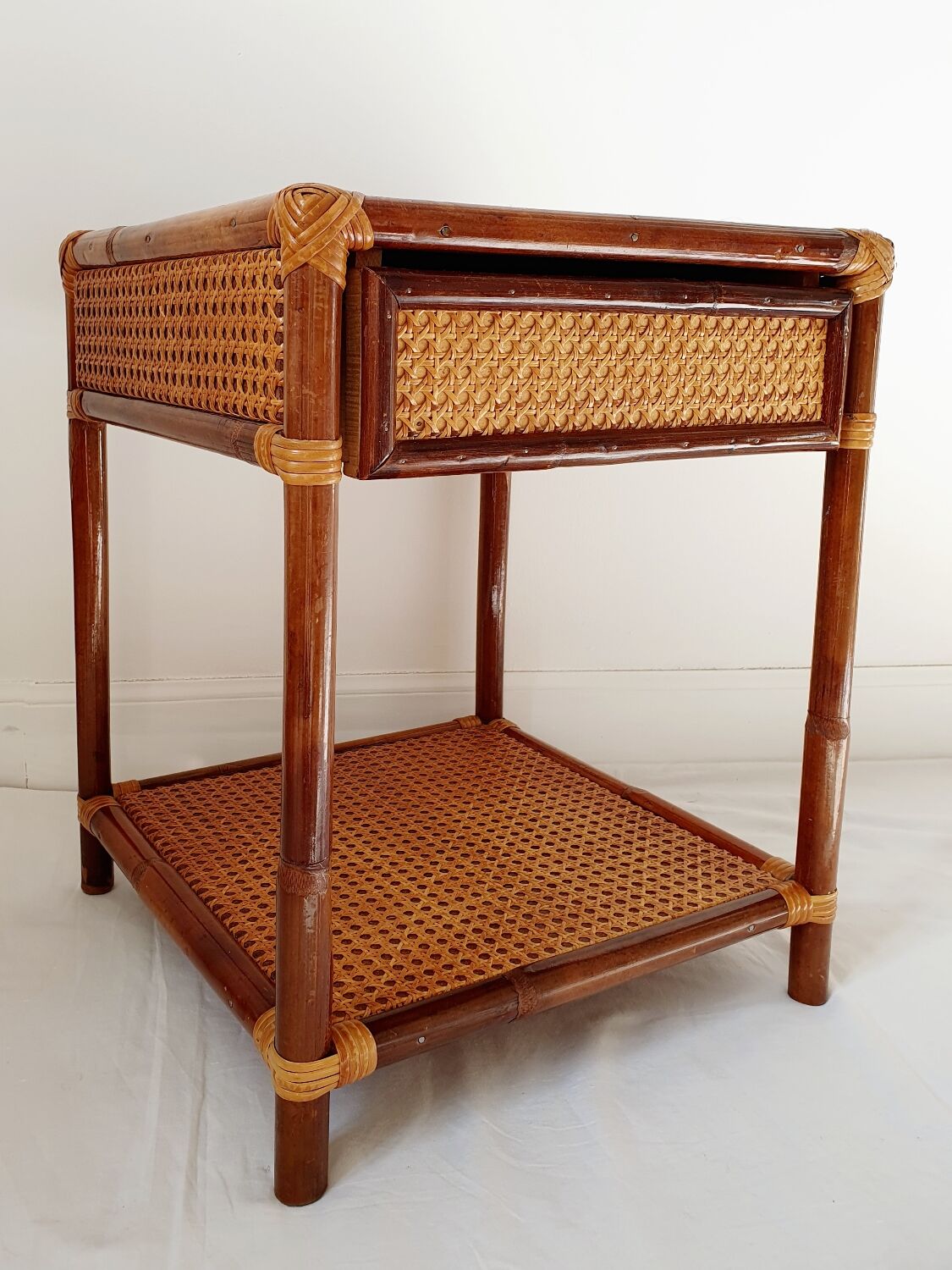 Rattan bedside and canning