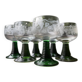Lot de 6 verres à pieds d'Alsace