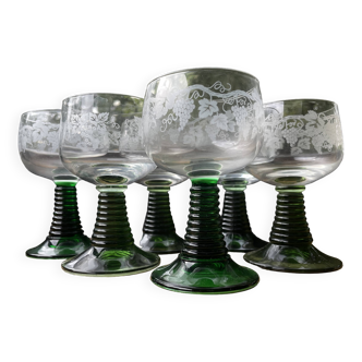 Set of 6 stemmed glasses from Alsace
