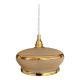 Suspension vintage lampshade in frosted yellow and gold glass