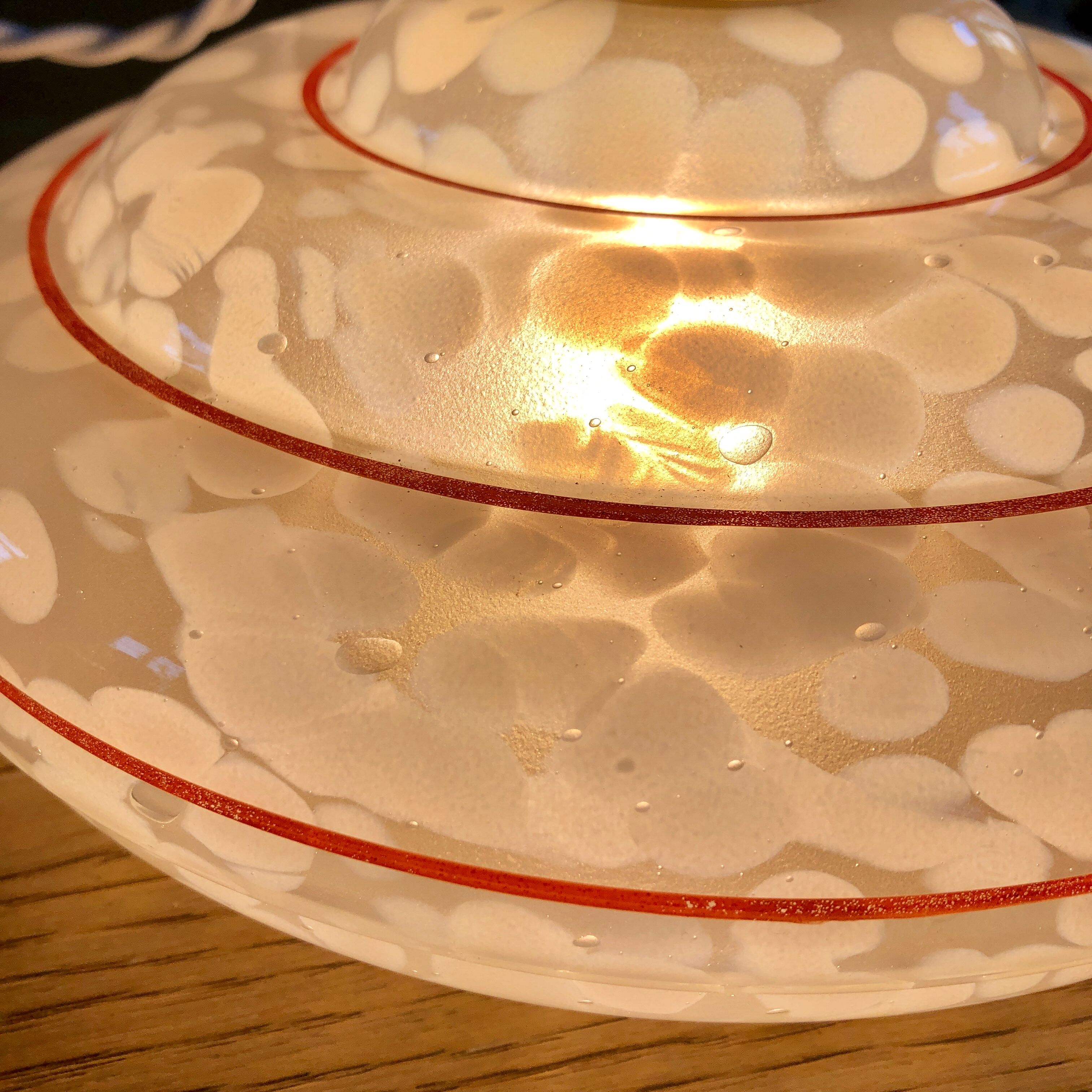 Vintage lampshade suspension and porcelain rosette