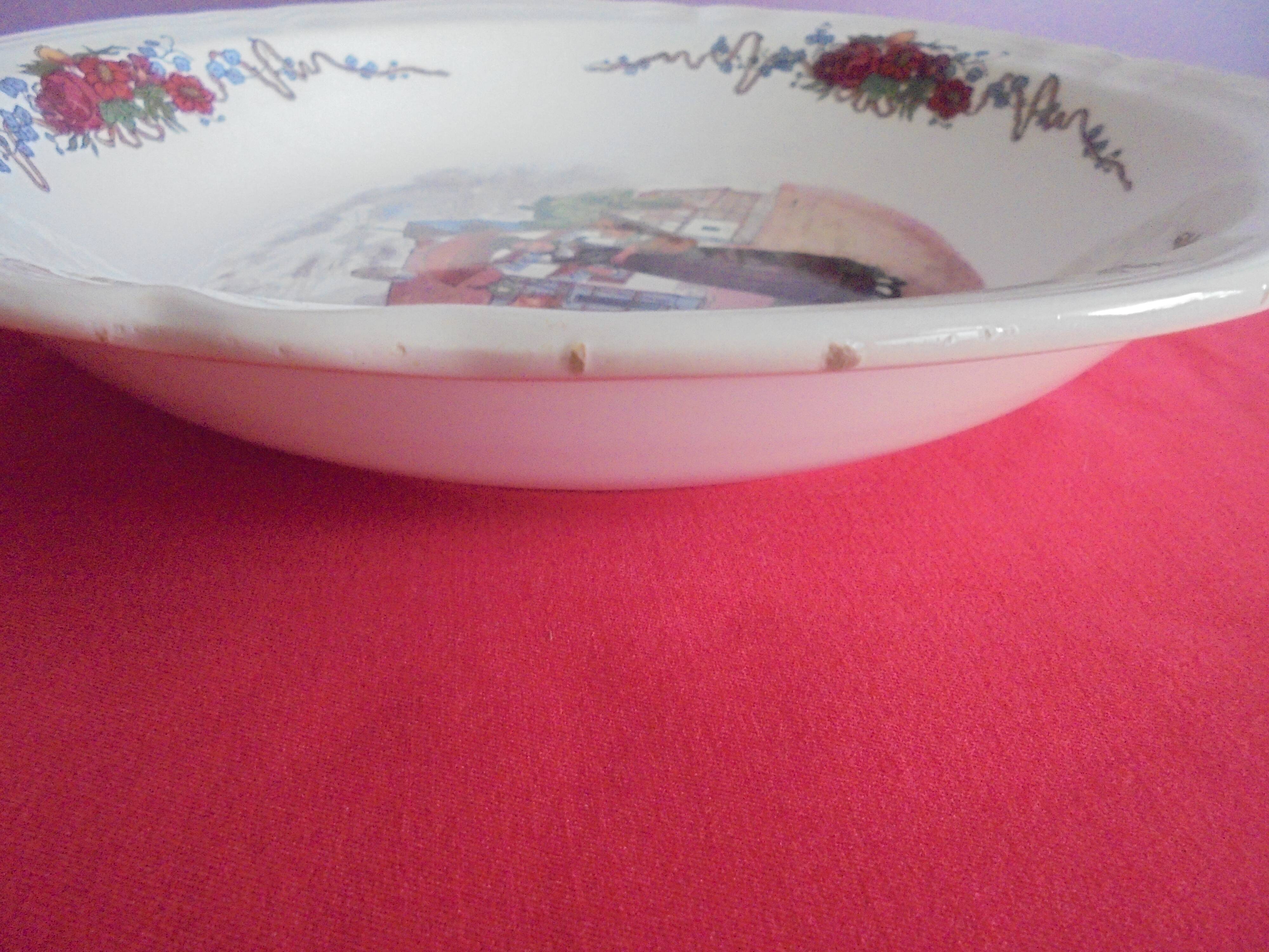 Empty serving dish Obernai Faïence Sarreguemines diameter 31.5 cm High. 6 cm