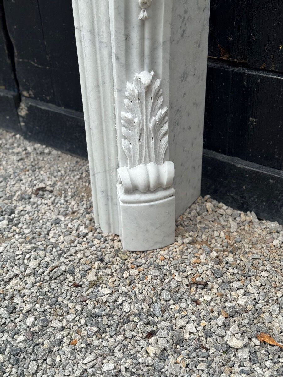 Louis XV style fireplace in Carrara marble circa 1980