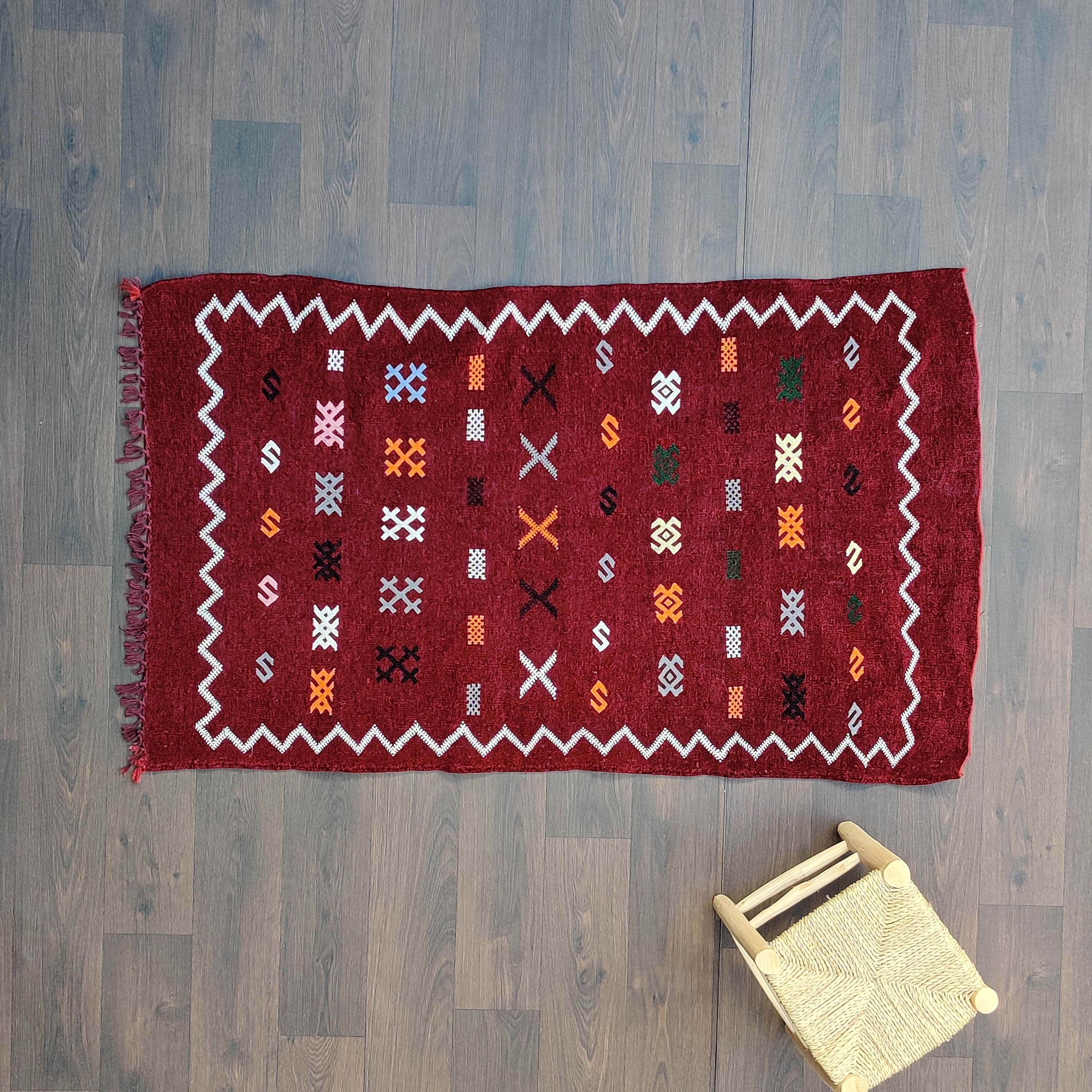 Moroccan Berber carpet handmade Ethnic edge 95x160 cm
