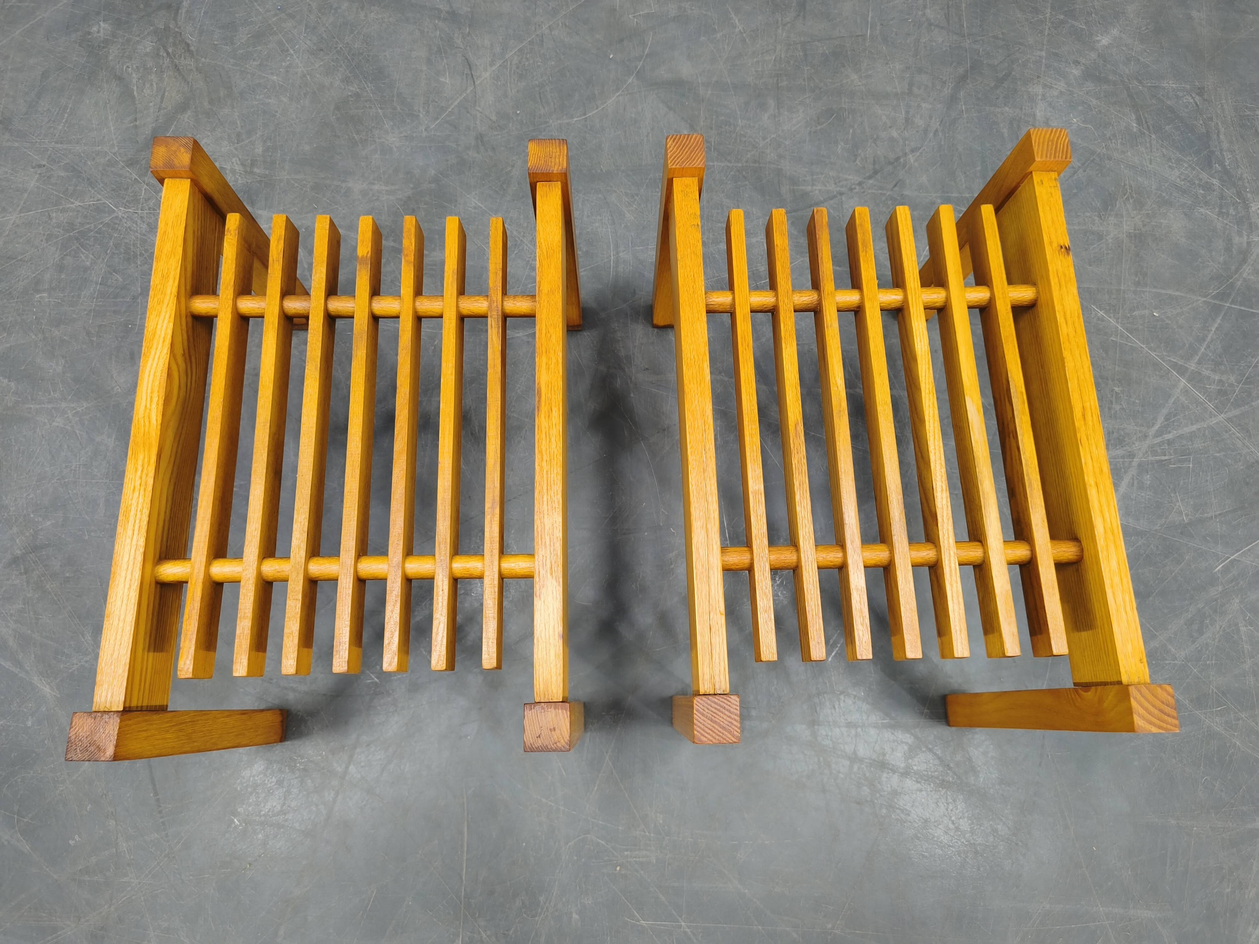 Set of Three Mid-Century Wooden Plant Stands, Czechoslovakia 1970s
