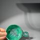 Set of 8 ceramic bowls with leaf decoration, signed Nissy Annecy, vintage