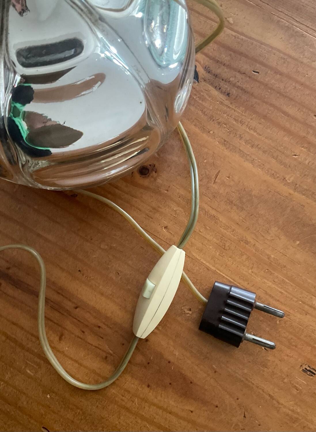 Mercury glass lamp base from the 1950s