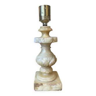 Carved alabaster lamp