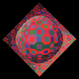 8 affiches de 1974, Victor vasarely, structures universelles de l'octogone