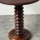 French sculptural turned oak pedestal side table, 1960s