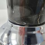 Paire de lampes vintage en marbre & acier 1970