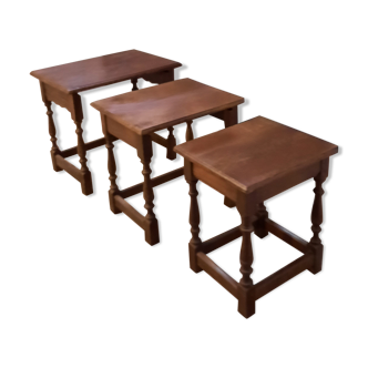 3 rustic pull-out tables
