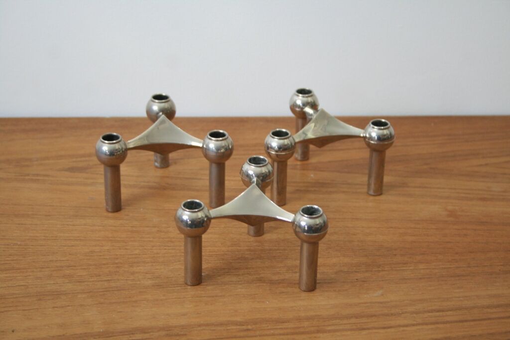 Series of 3 modular candle holders nagel 1970