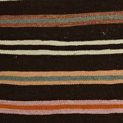 Striped Pattern Brown Kilim Runner Rug, 75x315Cm