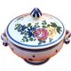 Small broth on pedestal Old polychrome ceramic