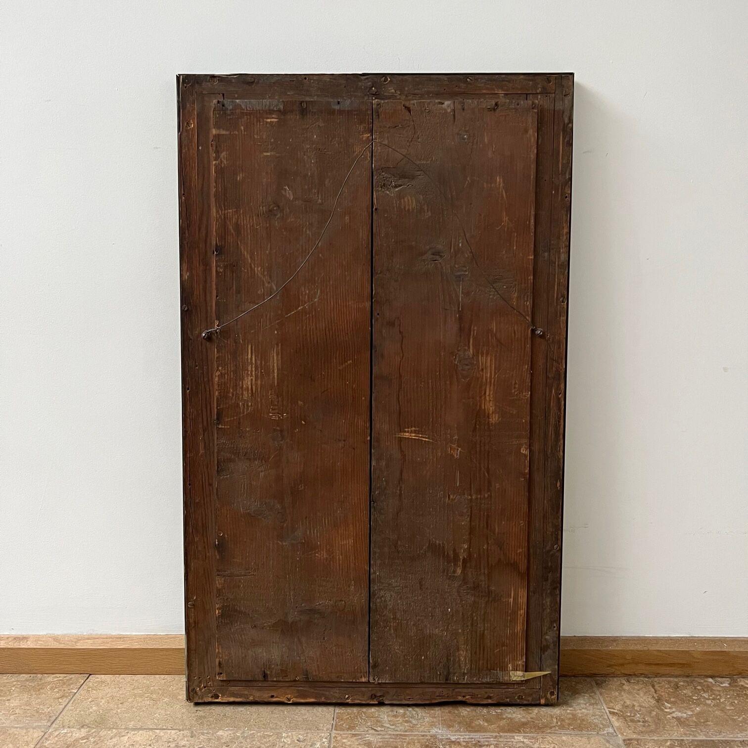 Antique french brass bistro mirror