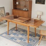 Extendable lacquered table czechoslovakia trud 1960