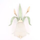 Tulip wall light with leaves and flowers, 80s