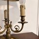 Three-Arm Bouillotte Lamp with Fire Shade, Green Tôle, Empire Directoire