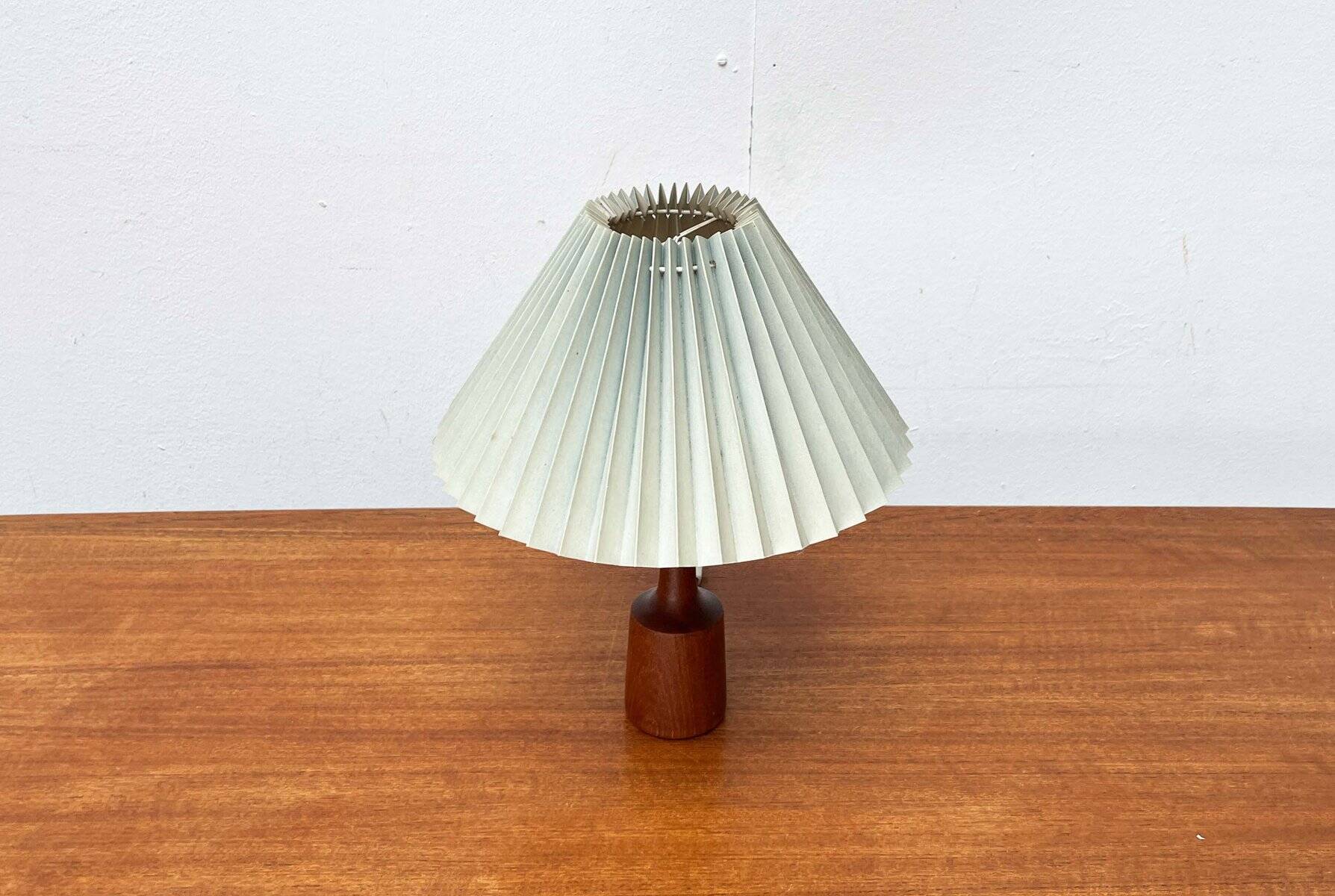 Danish modern teak table lamp from the mid-century, 1960s.