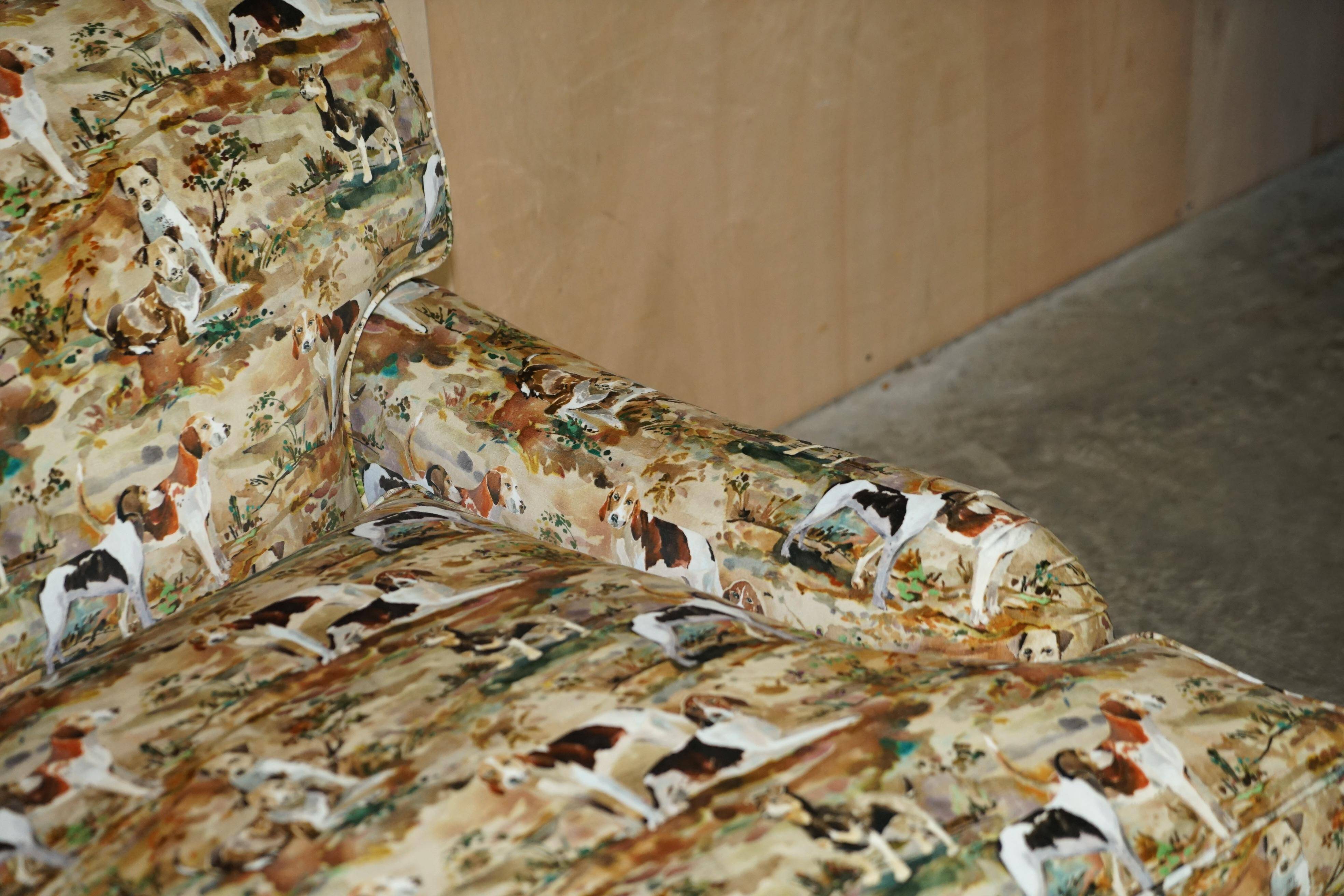 Pair of Howard Custom Love Seat Armchairs in Mulberry Silk Velvet