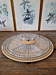 Plateau apéritif style art déco métal argenté et verre, 5 compartiments