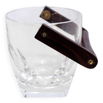 Crystal and wood ice bucket 1970