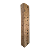 Antique French workshop cabinet in pine with compartments.