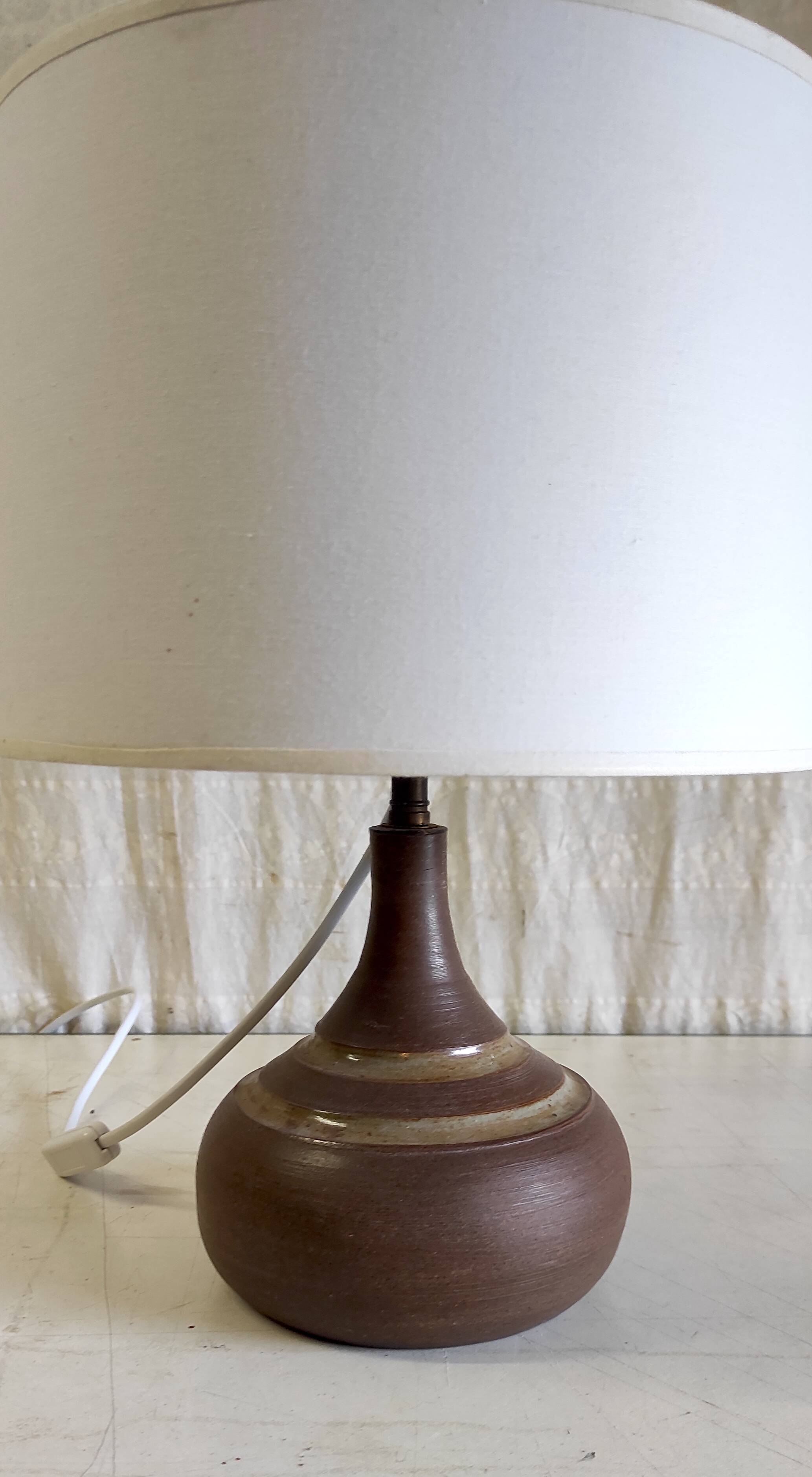 Table lamp with ceramic (stoneware) base - mid 20th century.